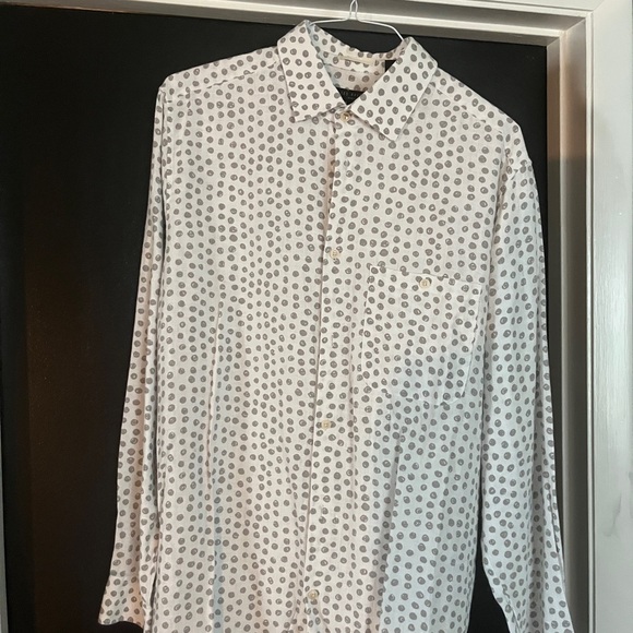 Ted Baker White and Gray Polka Dot Shirt - Picture 1 of 2